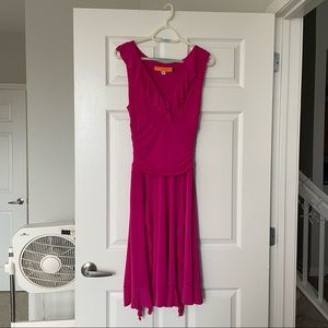 Cynthia Steffe pink dress with ruffle detail, V neck, medium, like new